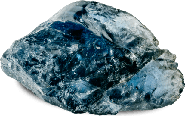 Blue and white rough sapphire gemstone.